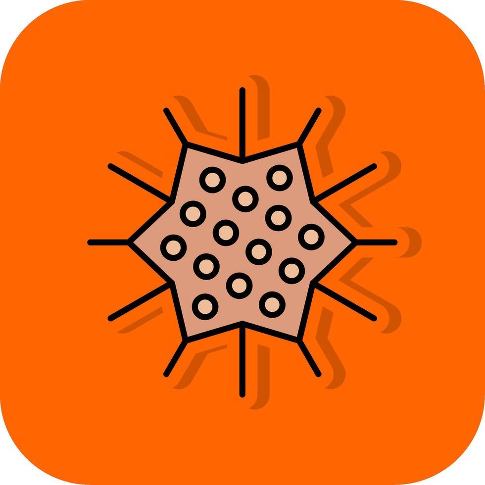 Sea Urchin Filled Orange background Icon vector