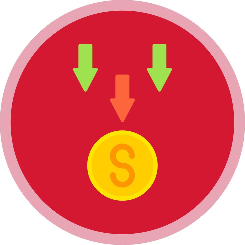 Bankruptcy Flat Multi Circle Icon vector