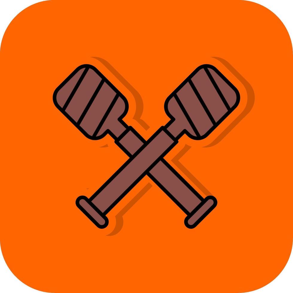 Paddle Filled Orange background Icon vector