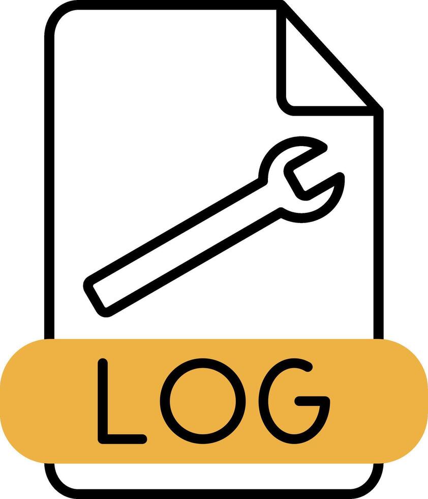 Log Format Skined Filled Icon vector