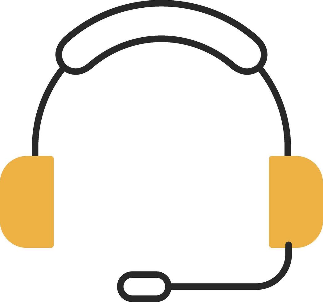 Headset Skined Filled Icon vector