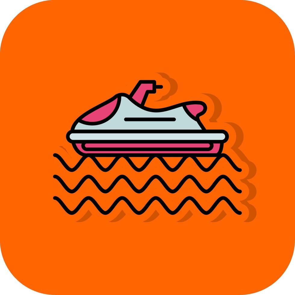 Parasailing Filled Orange background Icon vector