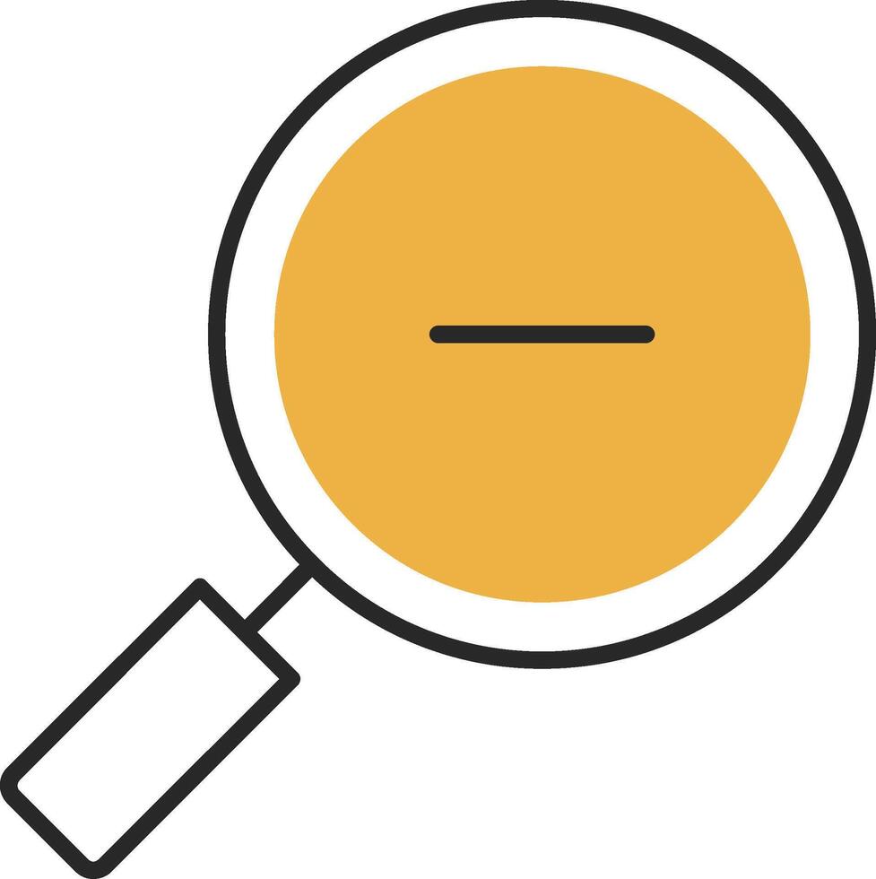 Zoom Out Skined Filled Icon vector