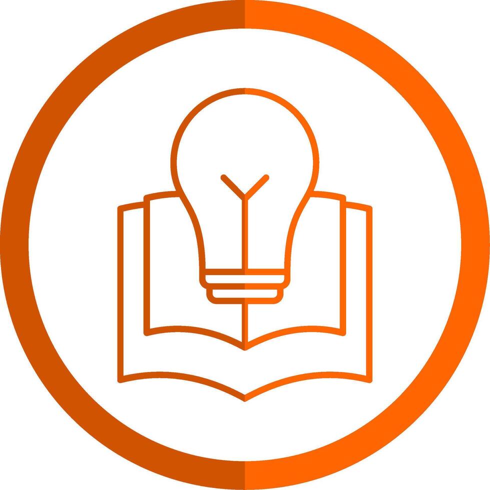 Knowledge Line Orange Circle Icon vector