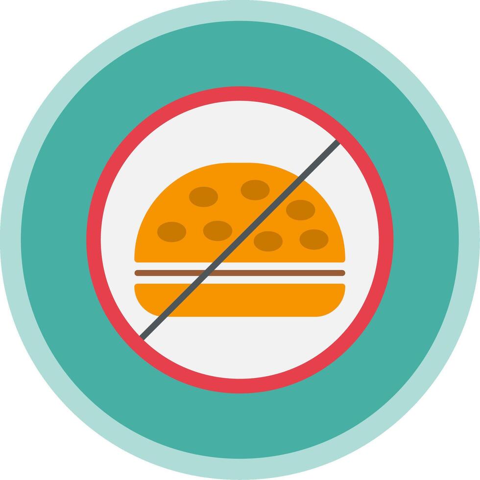 No Food Flat Multi Circle Icon vector