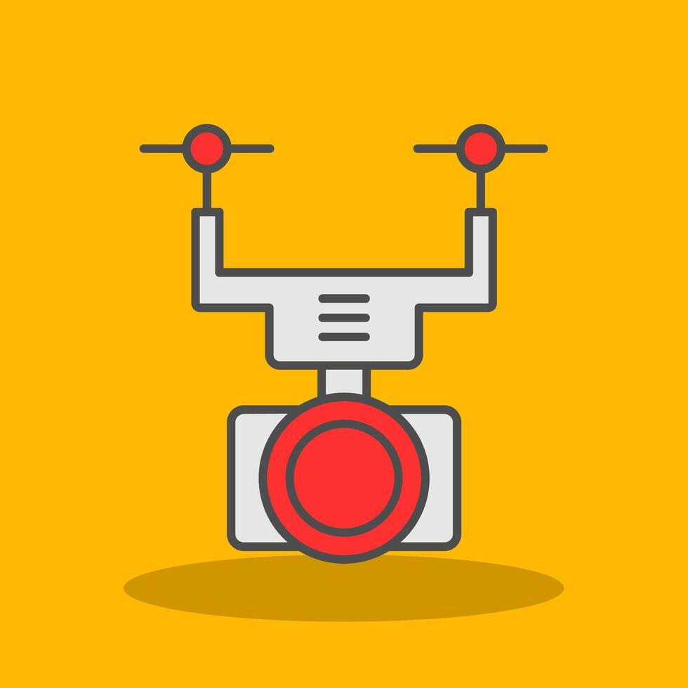 Camera Drone Filled Shadow Icon vector