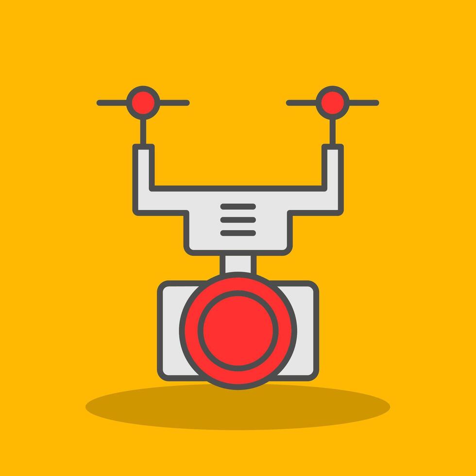 Camera Drone Filled Shadow Icon vector