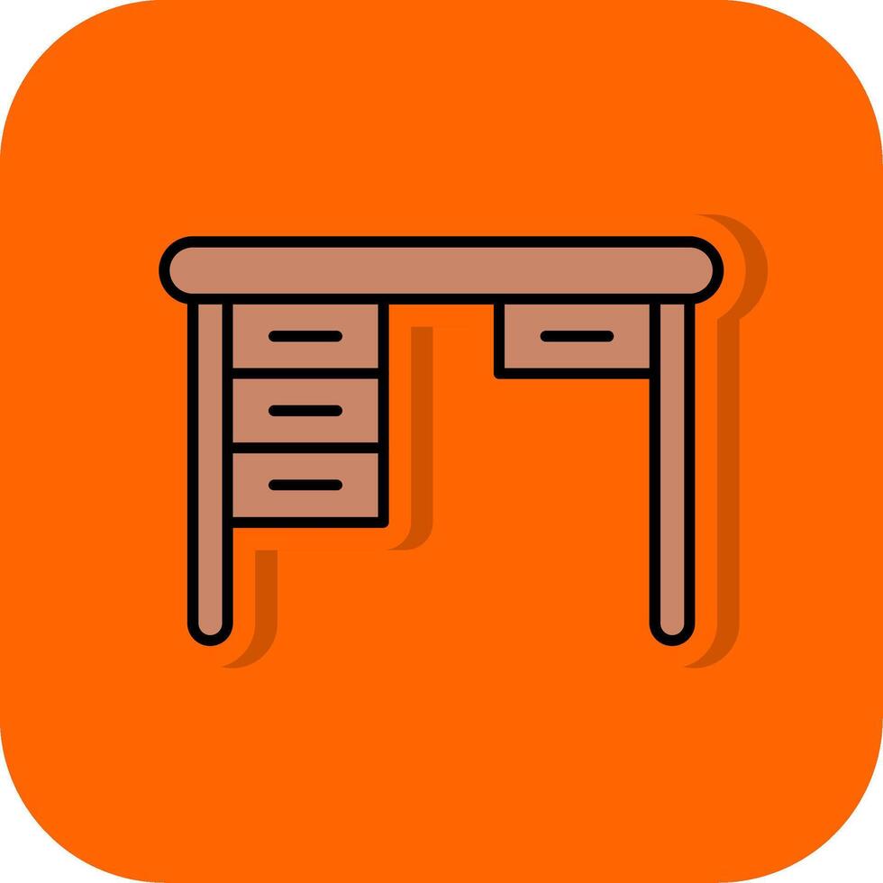 Table Filled Orange background Icon vector