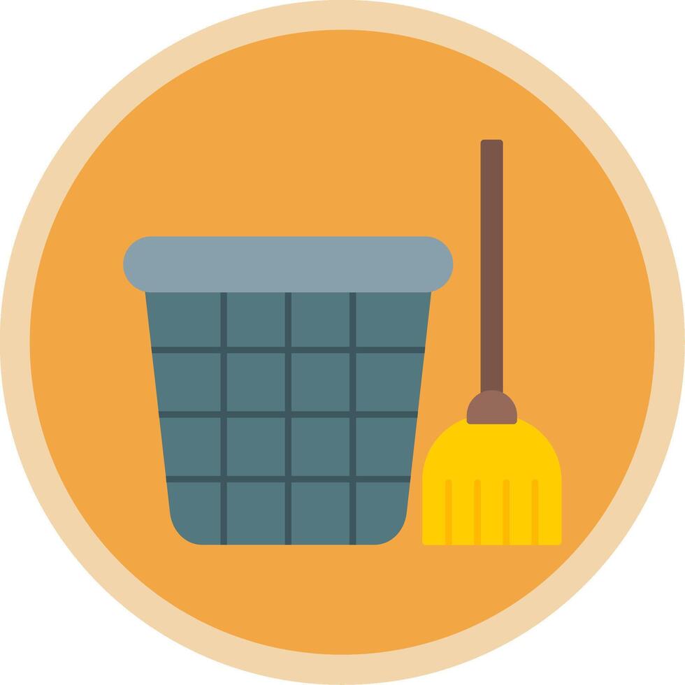 Mop Flat Multi Circle Icon vector