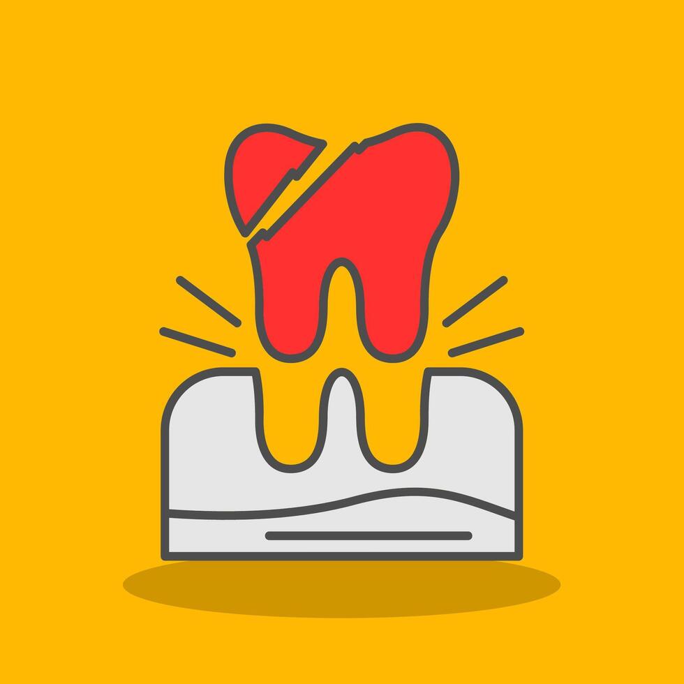 tooth Extraction Filled Shadow Icon vector
