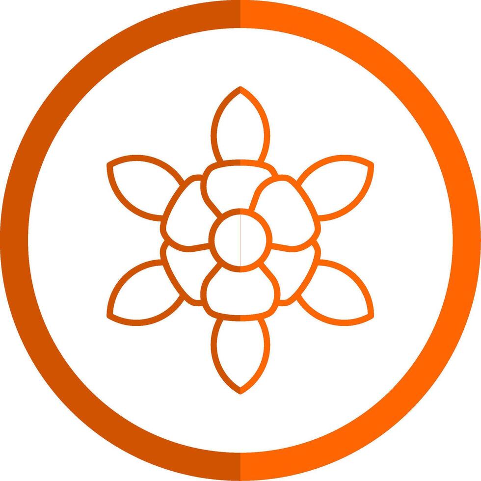 Daffodil Line Orange Circle Icon vector