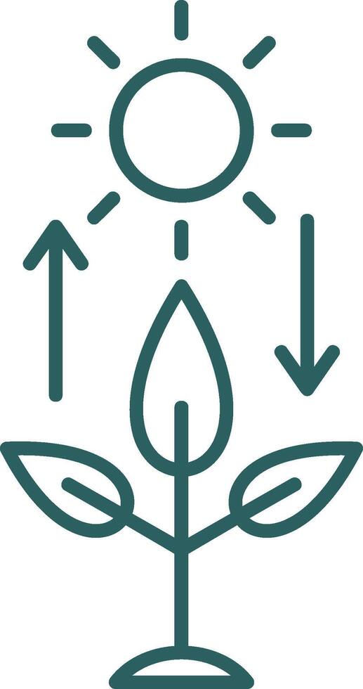 Photosynthesis Line Gradient Round Corner Icon vector