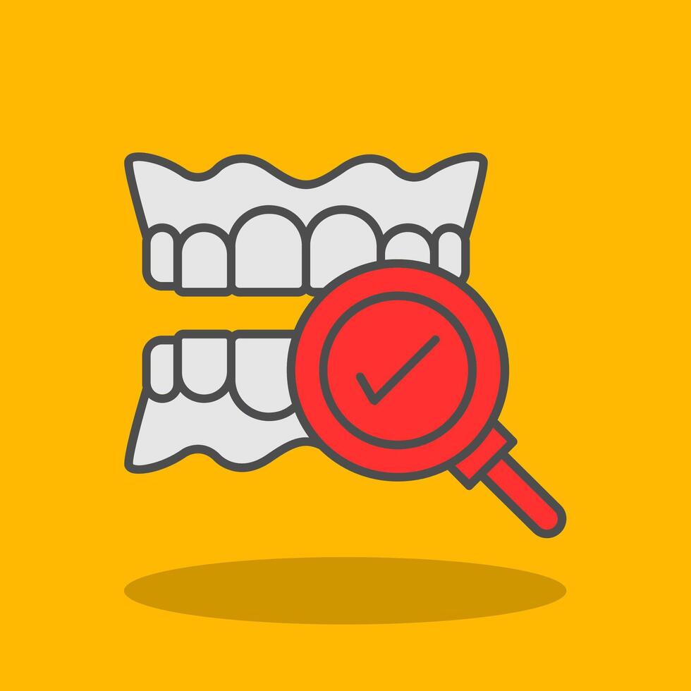 Dental Checkup Filled Shadow Icon vector