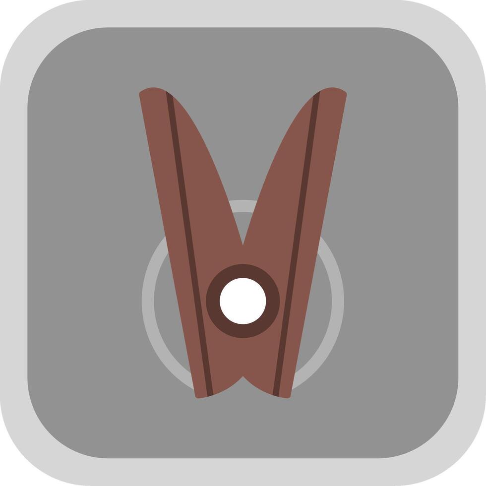 Clothespin Flat Round Corner Icon vector