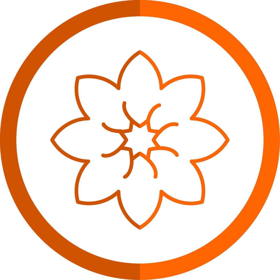 Amaryllis Line Orange Circle Icon vector