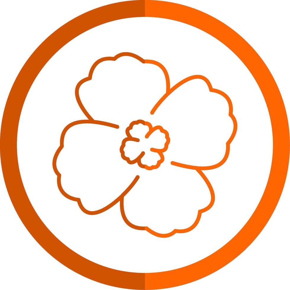 Violeta línea naranja circulo icono vector