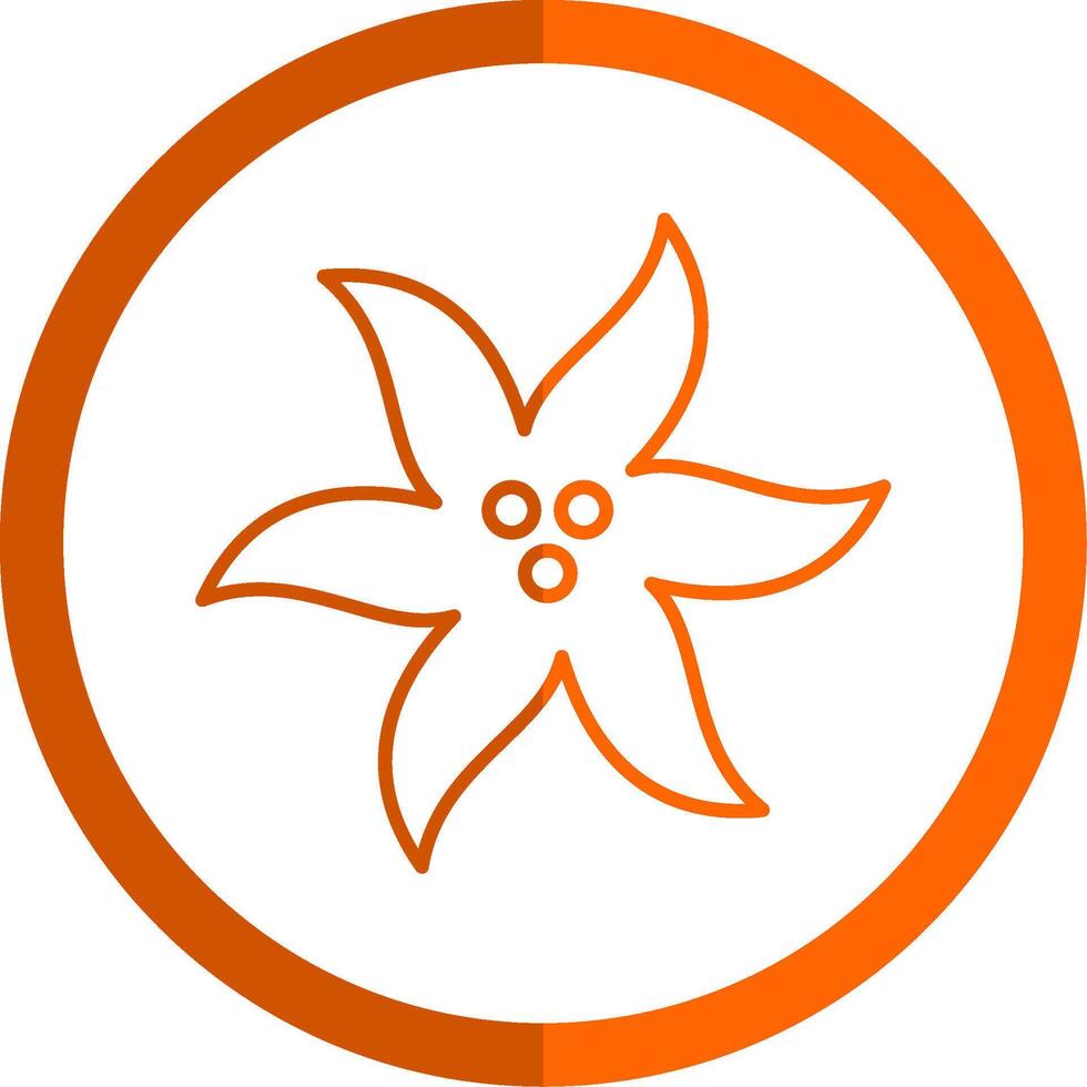 Bluebell Line Orange Circle Icon vector