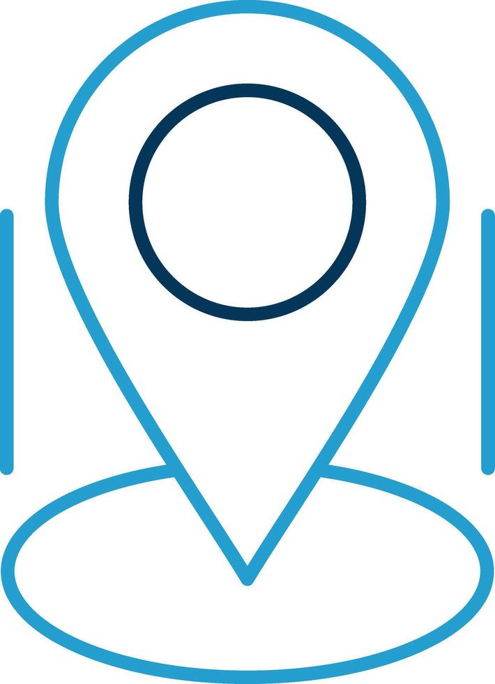 Pin Line Blue Two Color Icon vector