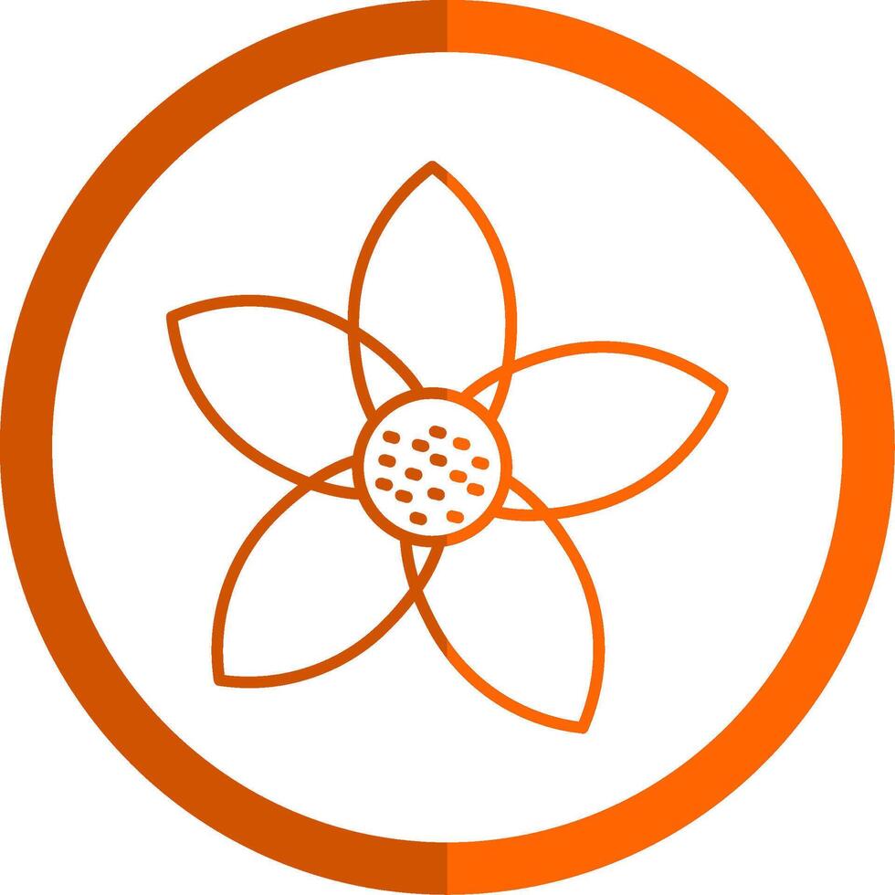 Cereza florecer línea naranja circulo icono vector