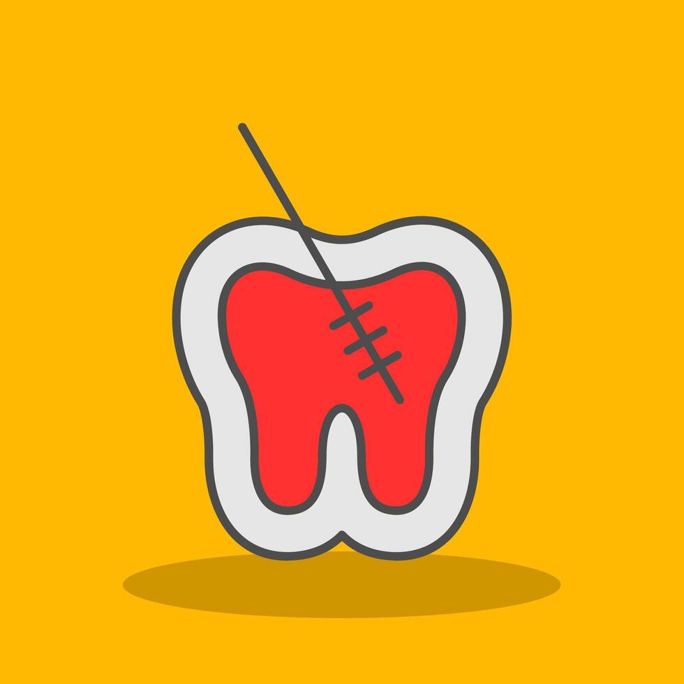 Root Canal Filled Shadow Icon vector