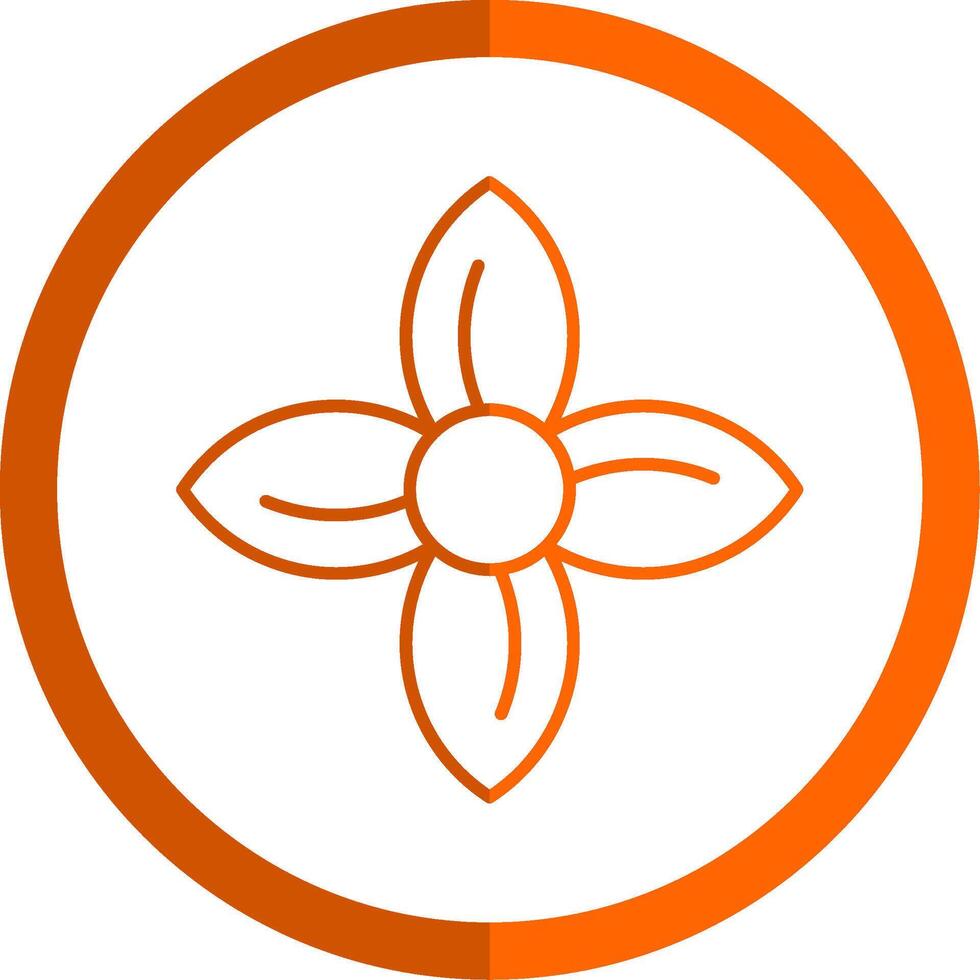 Clematis Line Orange Circle Icon vector