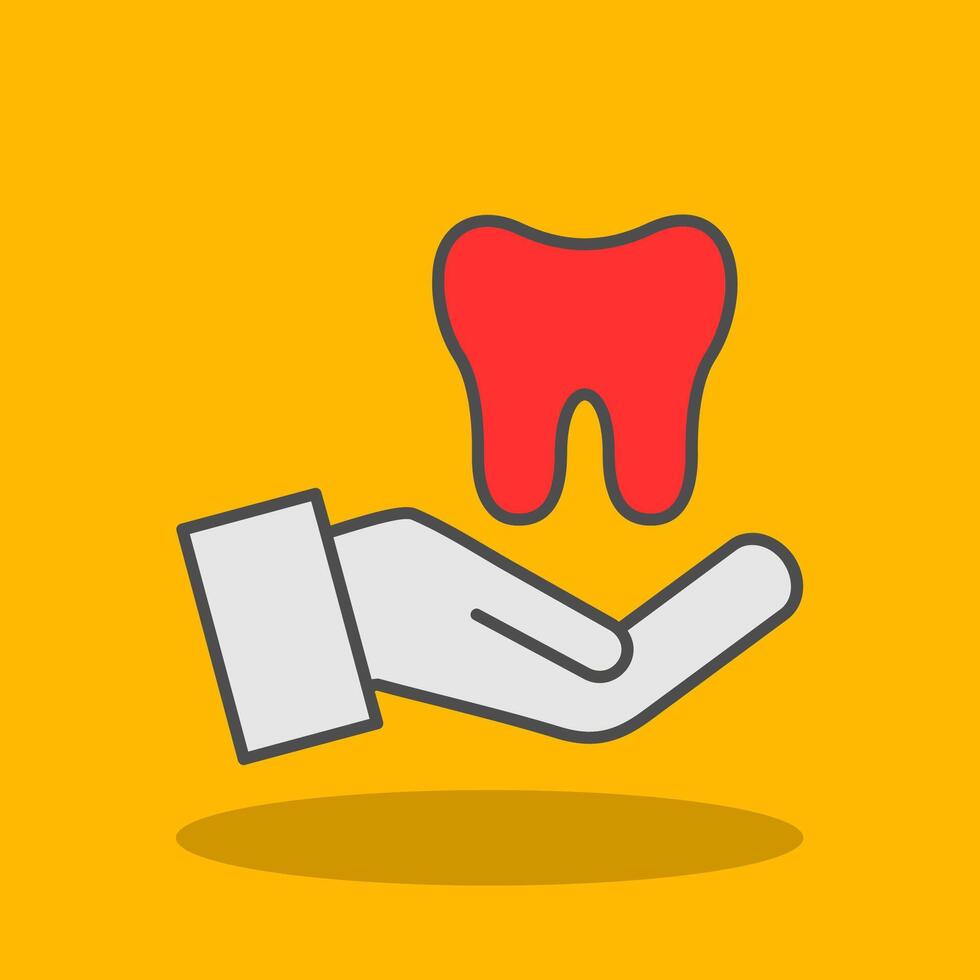 Dental Care Filled Shadow Icon vector