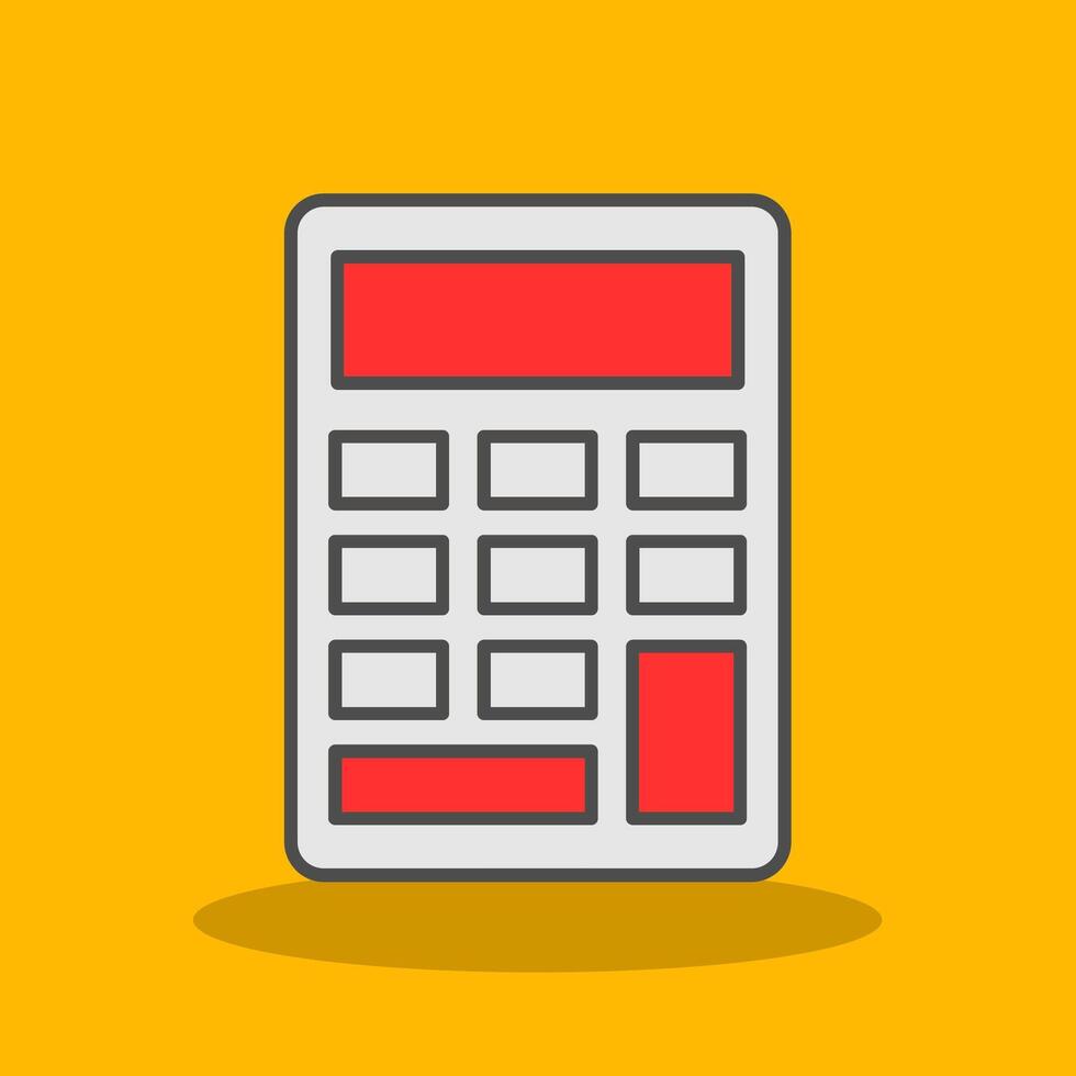 Calculator Filled Shadow Icon vector