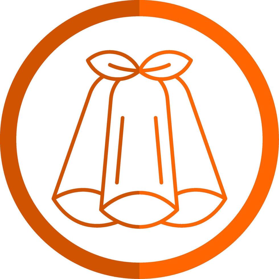 Pea Line Orange Circle Icon vector