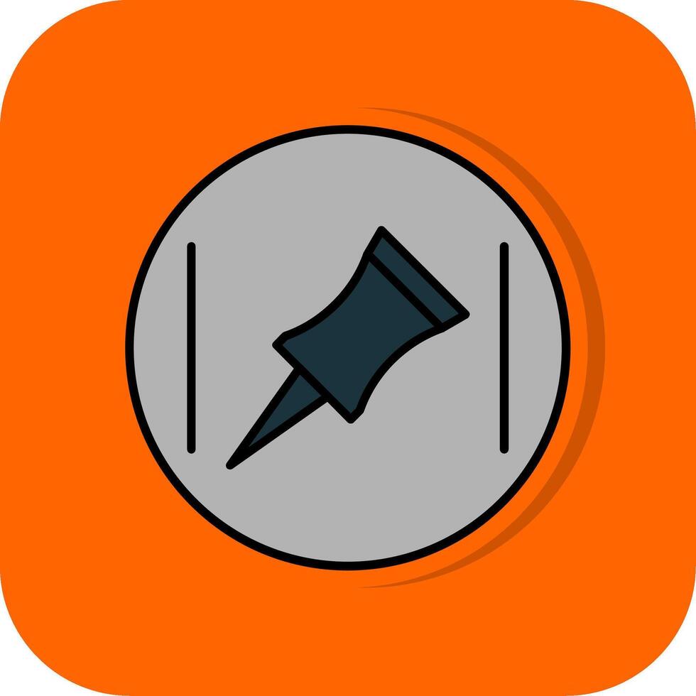 Push Pin Filled Orange background Icon vector