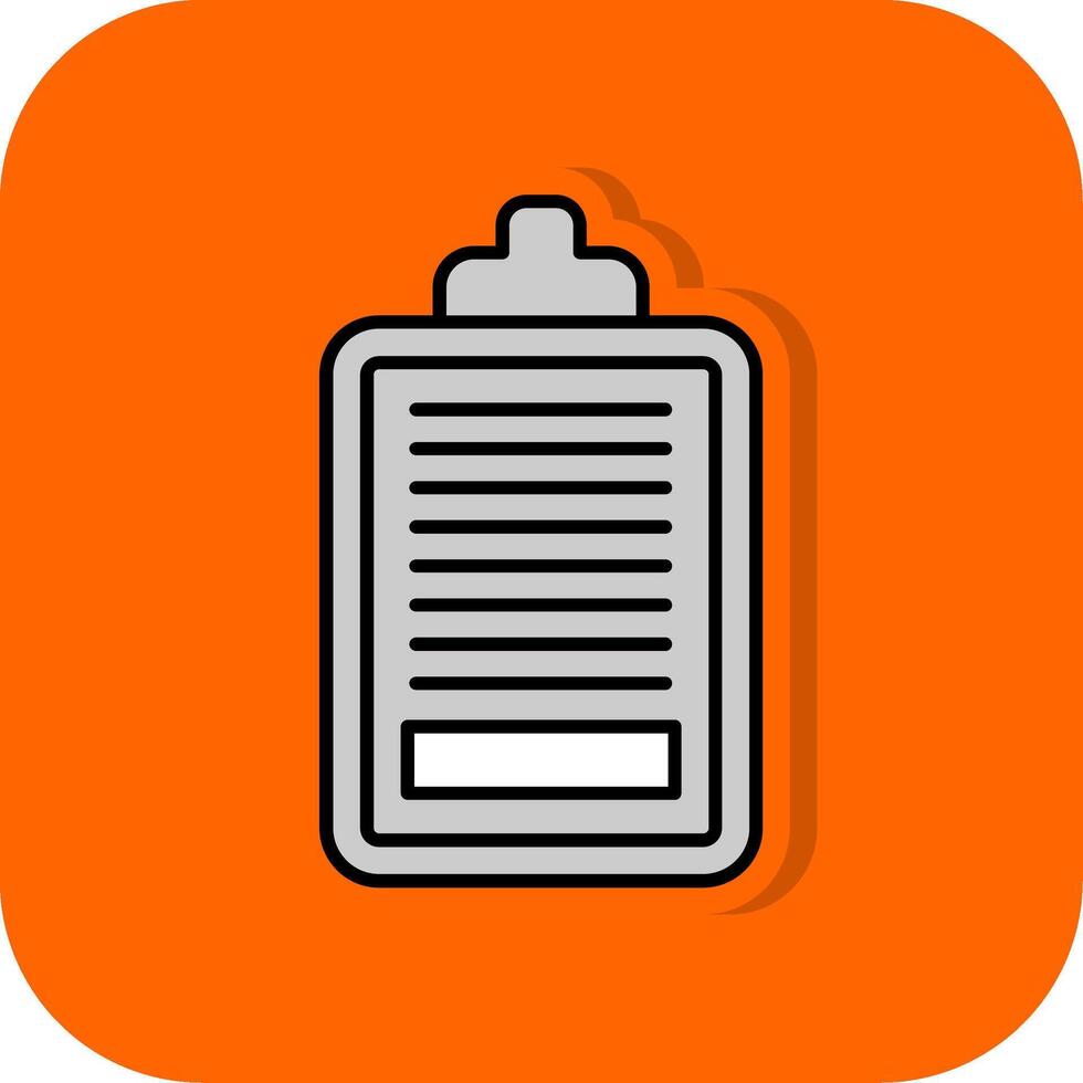 Task Filled Orange background Icon vector