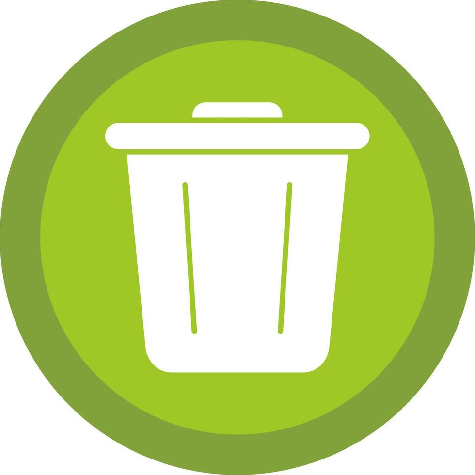 Garbage Glyph Multi Circle Icon vector