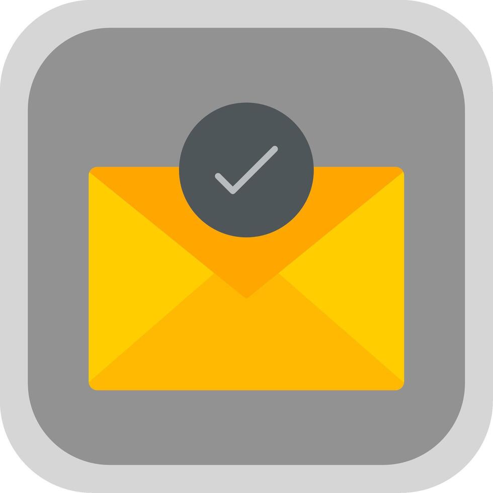 Mail Flat Round Corner Icon vector