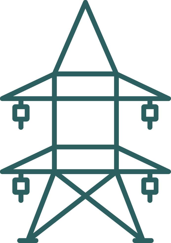 Electric Tower Line Gradient Round Corner Icon vector