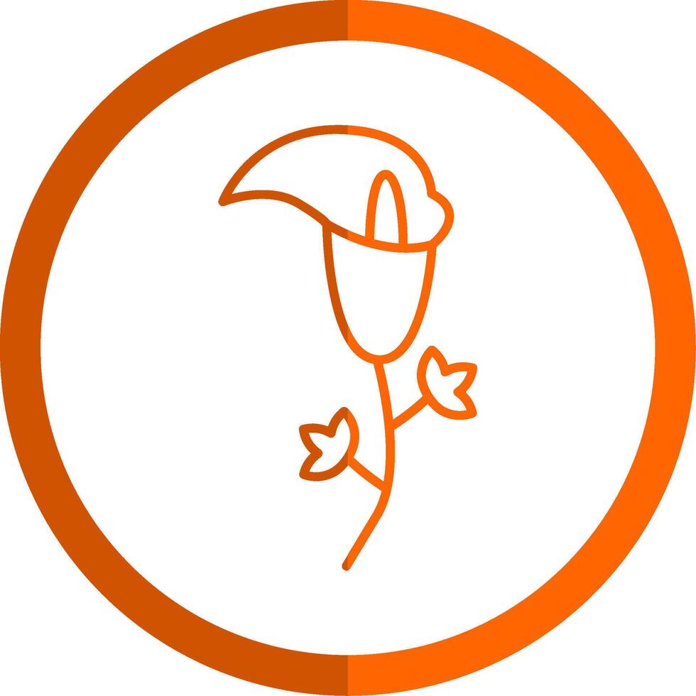 Arum Line Orange Circle Icon vector