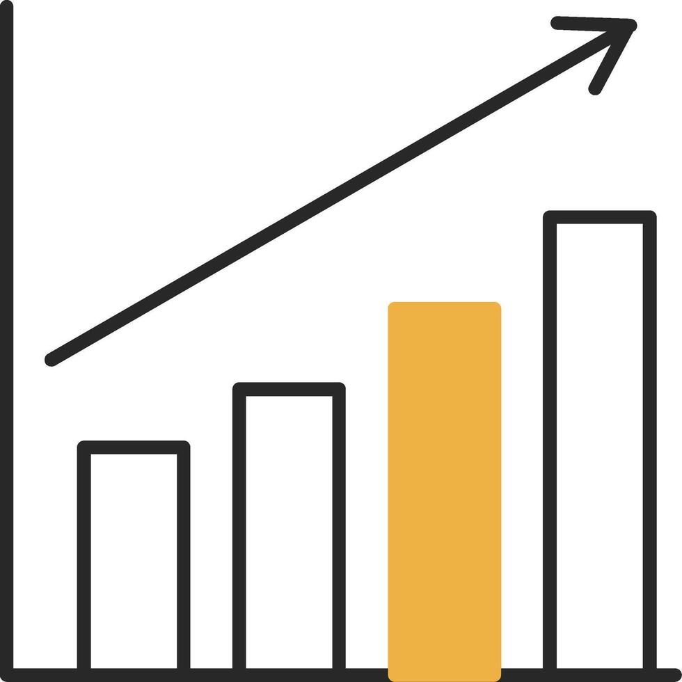 Bar Chart Skined Filled Icon vector