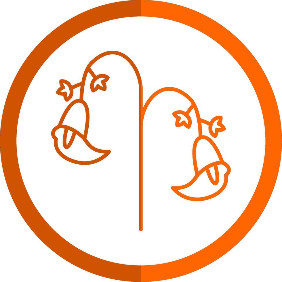 Gesneriad Line Orange Circle Icon vector