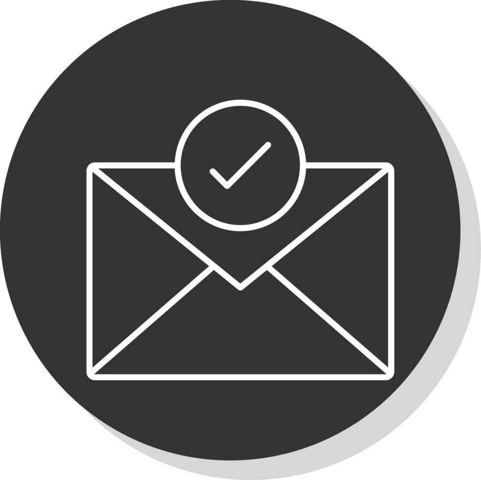 Mail Line Grey Circle Icon vector