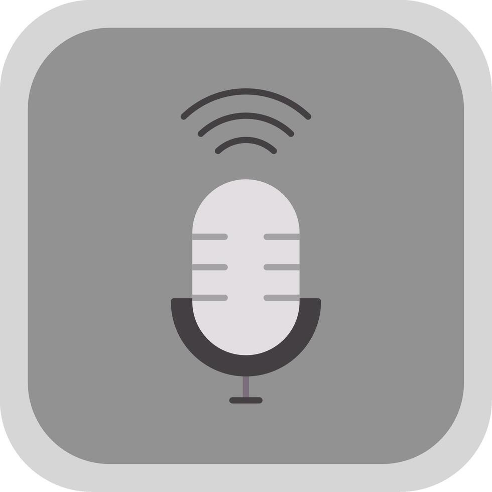 Voice Assistant Flat Round Corner Icon vector