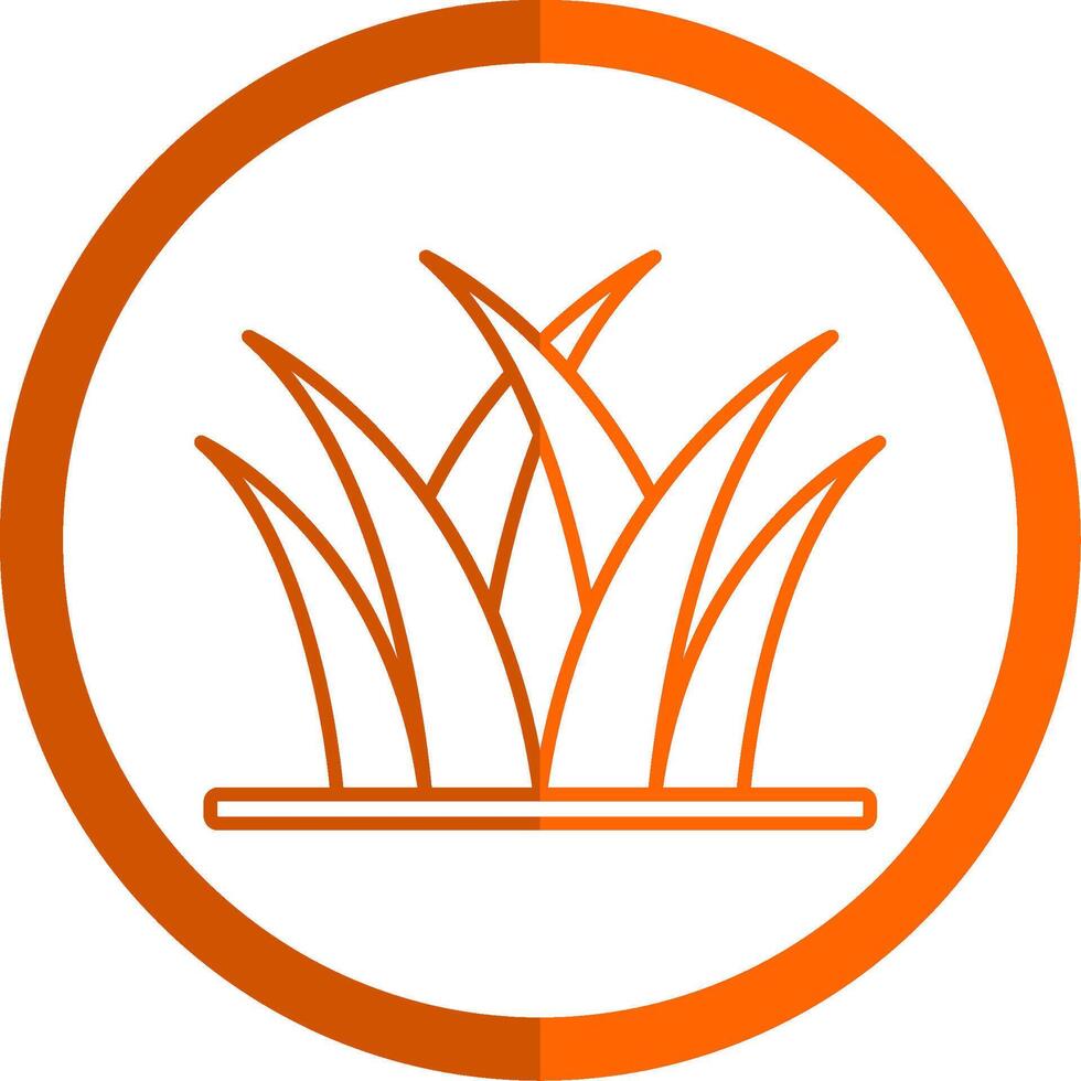 Grass Line Orange Circle Icon vector