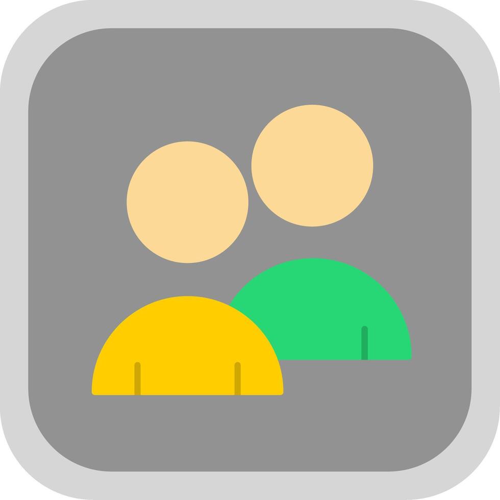 Team Flat Round Corner Icon vector