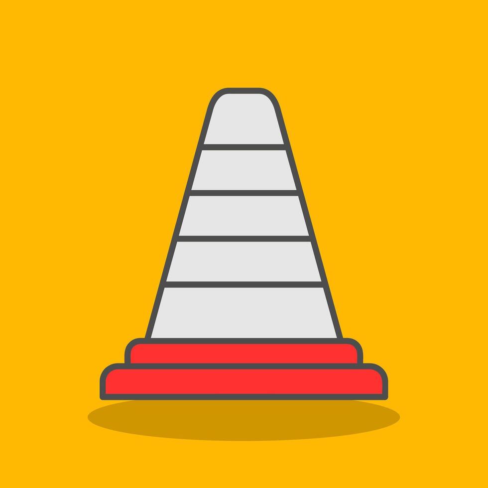 Traffic Cone Filled Shadow Icon vector