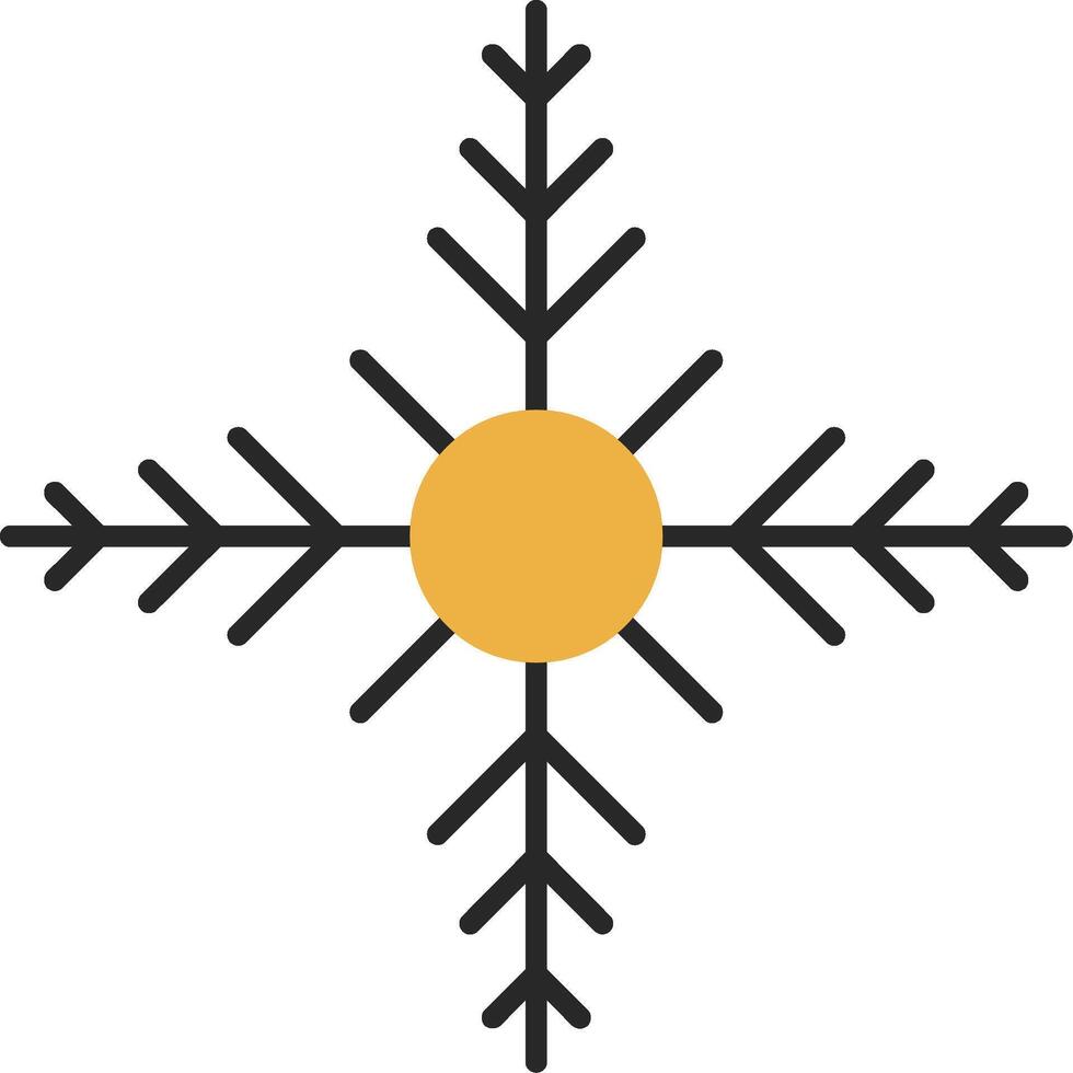 Snowflake Skined Filled Icon vector