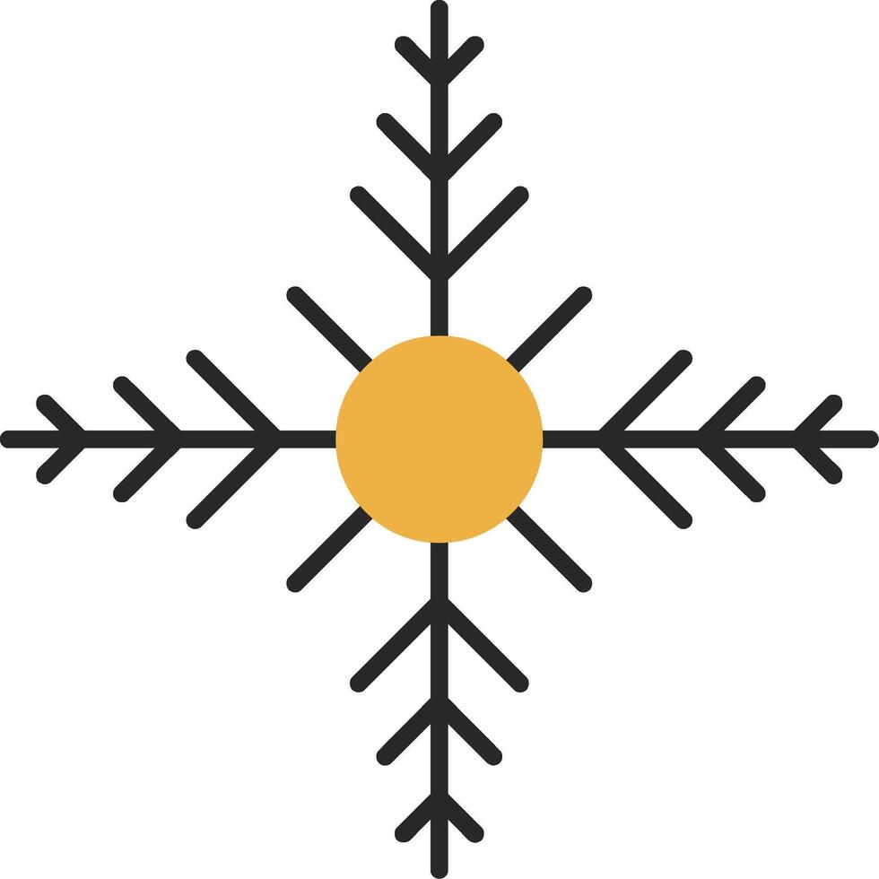 Snowflake Skined Filled Icon vector