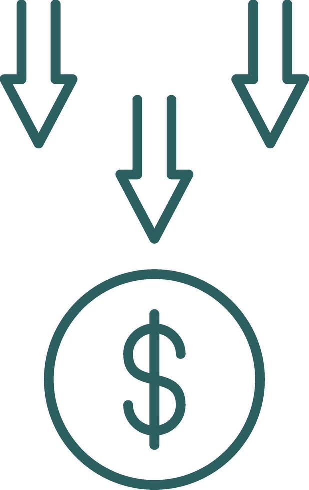 Bankruptcy Line Gradient Round Corner Icon vector