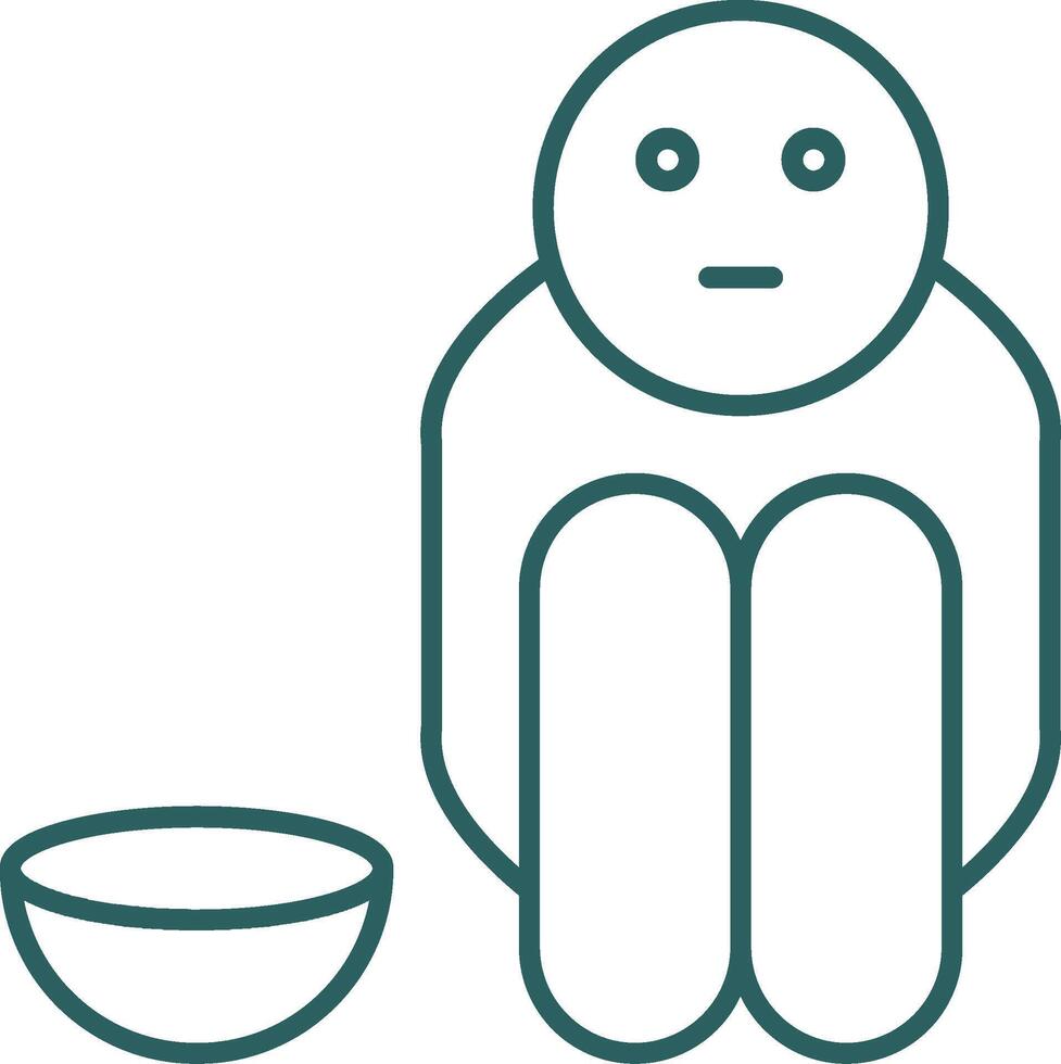 Hunger Line Gradient Round Corner Icon vector