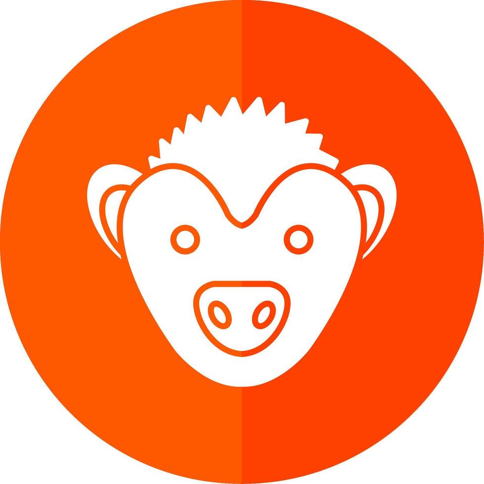 Hedgehog Glyph Red Circle Icon vector