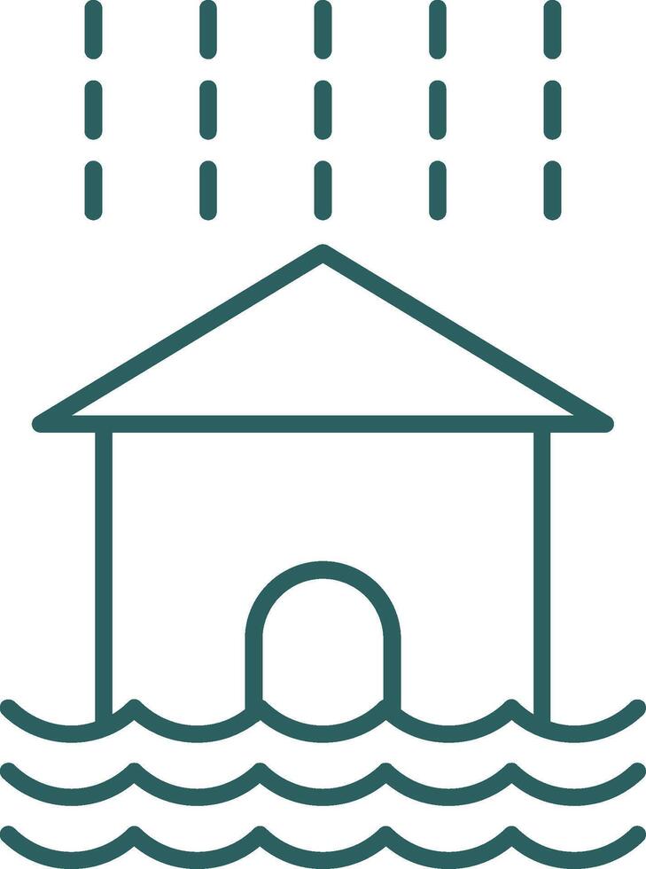 Flood Line Gradient Round Corner Icon vector