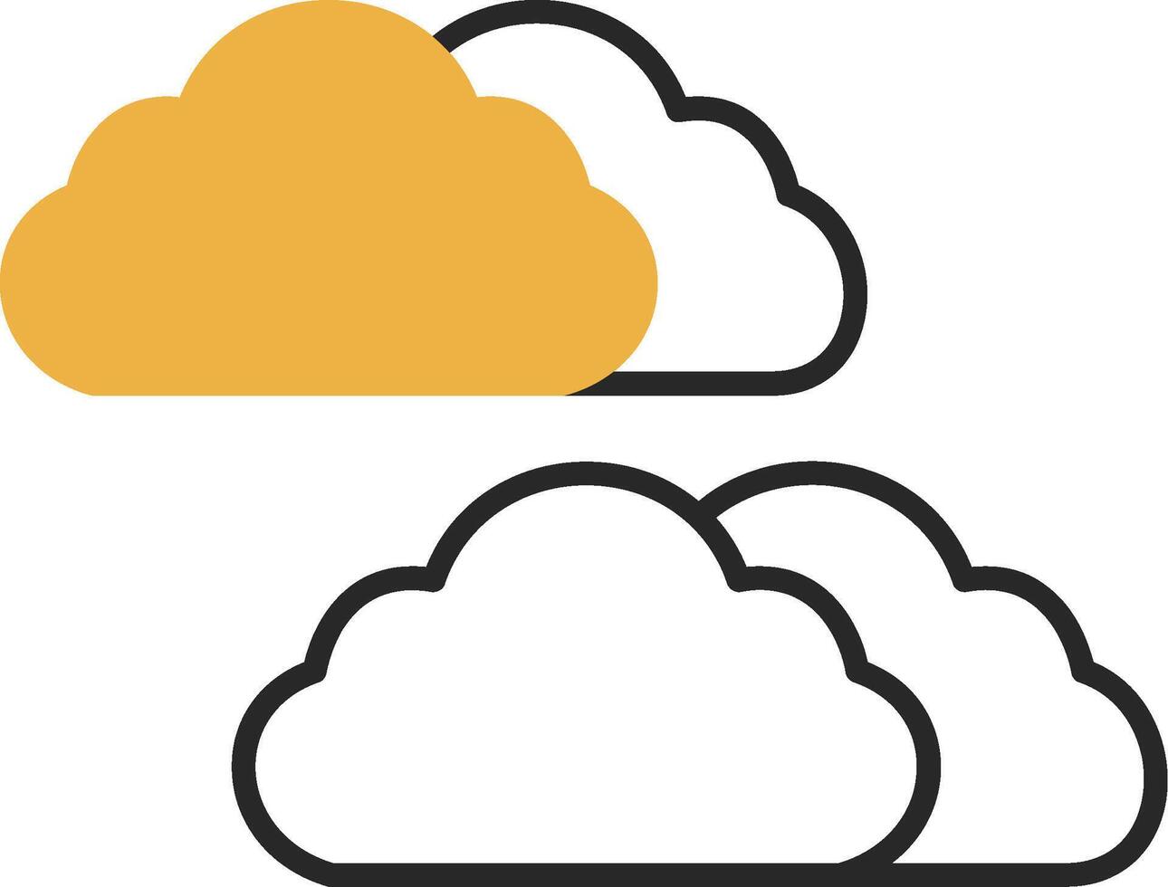 Cloudy Skined Filled Icon vector