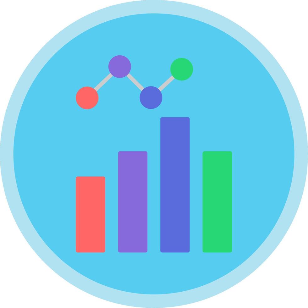 Data Analysis Flat Multi Circle Icon vector