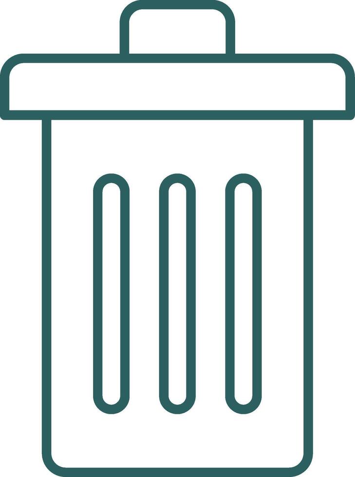 Trash Line Gradient Round Corner Icon vector